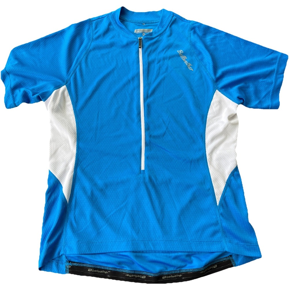 Bellwether‎ Cycling Jersey Womens Extra Large Blue Rear Pockets 100% Polyester